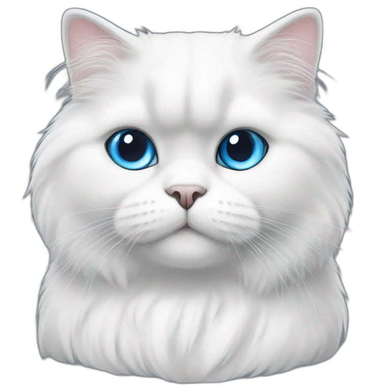 White persian cat with blue eyes emoji