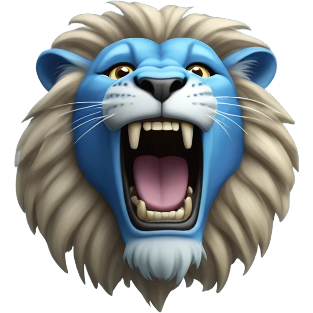 Blue lion rawring emoji