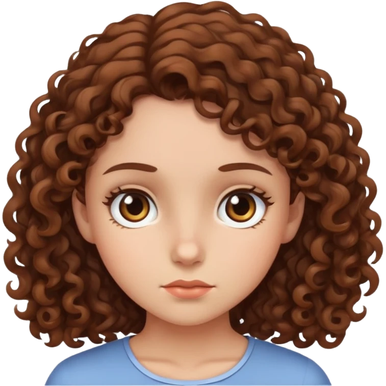 a girl side eyeing with brown curly hair  emoji