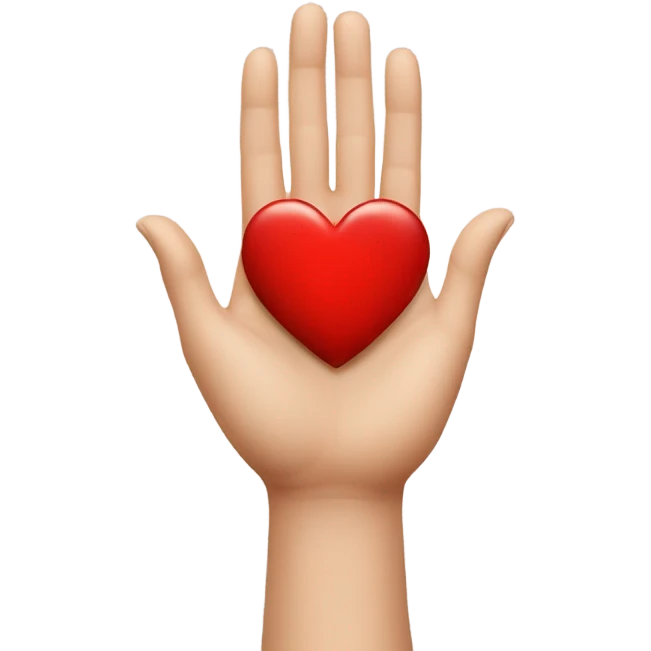 hands heart with red heart in the middle  emoji