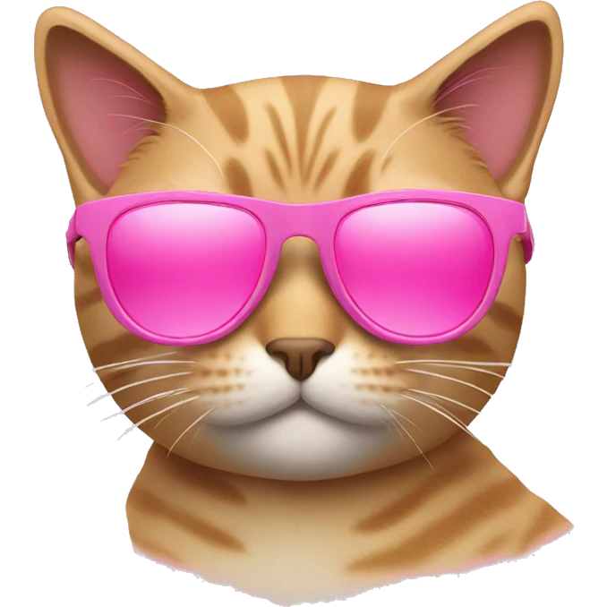 Cat with sunglasses pink  emoji