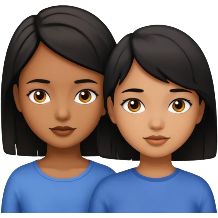 Two brown girls short black hair emoji