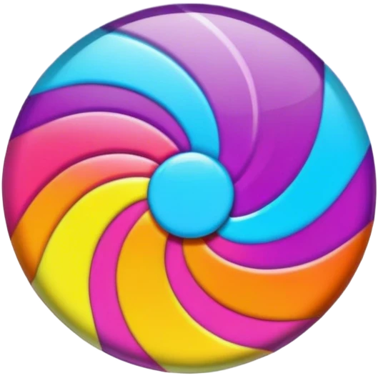 Psychedelic colored round beveled shirt button emoji
