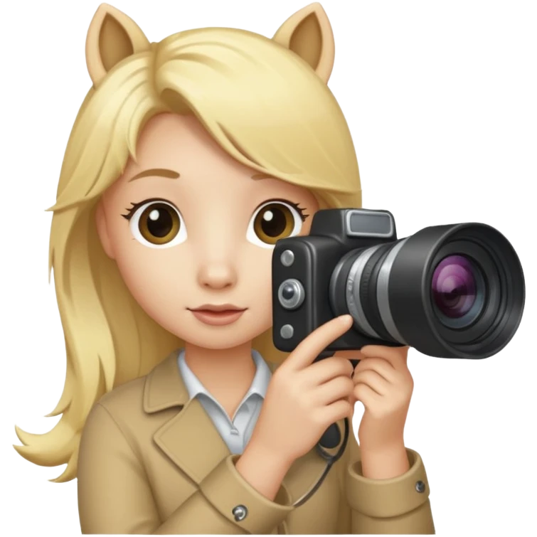 pony blonde taking photo emoji