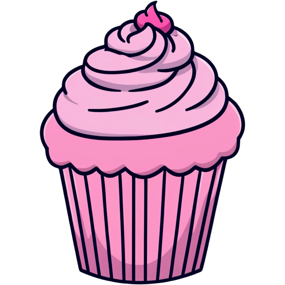 cupcake with pink icing emoji