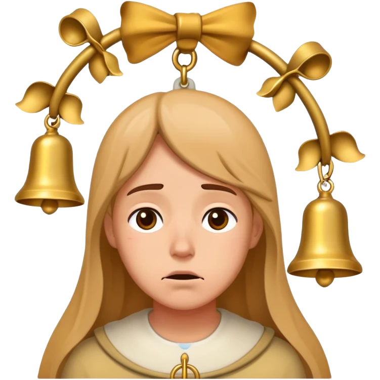 Weary face surrounded by bells emoji