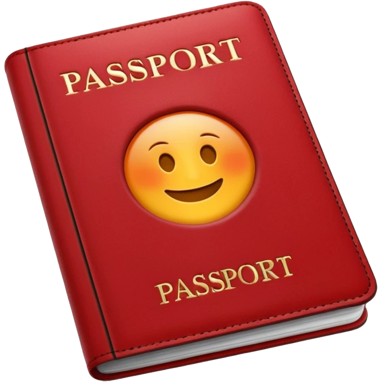 passport, red emoji