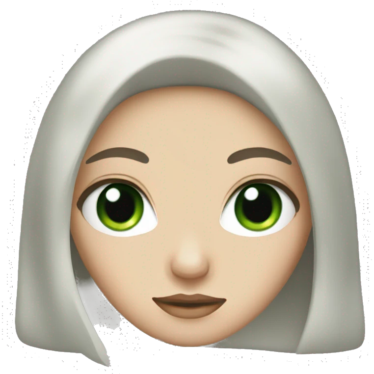 white girl with black hair and green eyes emoji
