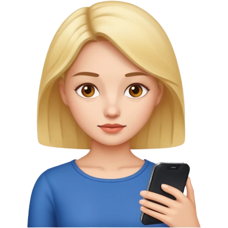 woman looking at phone emoji