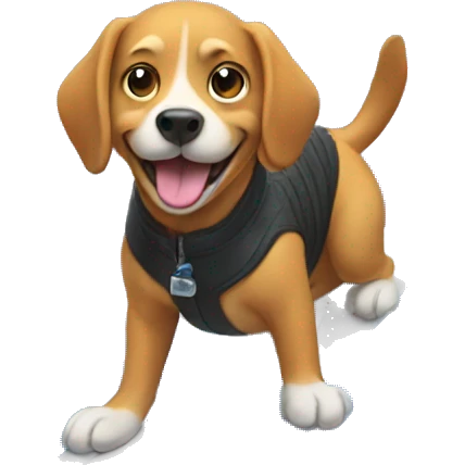 Dog surfing emoji
