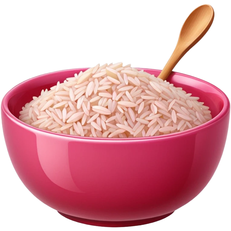 pink bowl of rice apple style emoji emoji