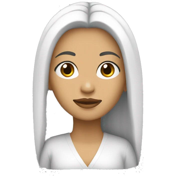 Mujer blanca pelo  largo de color negro emoji