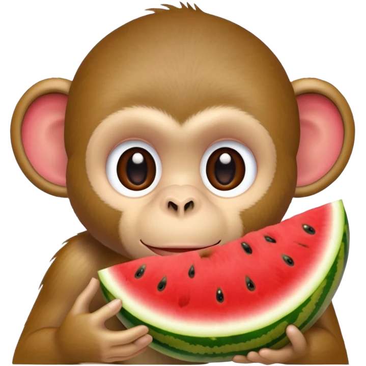 A monkey eating watermelon emoji