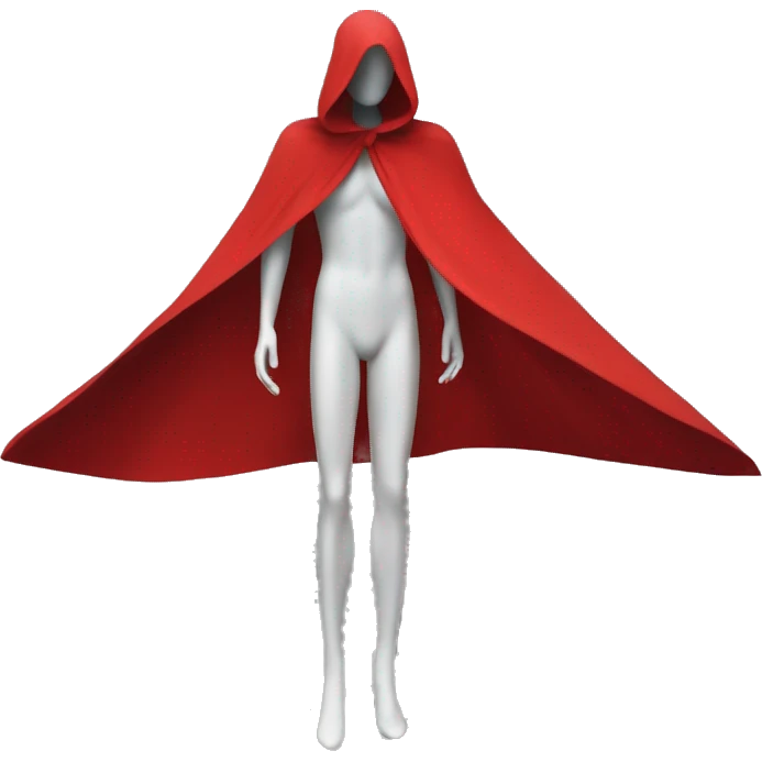faceless mannequin flying red cape without hood emoji