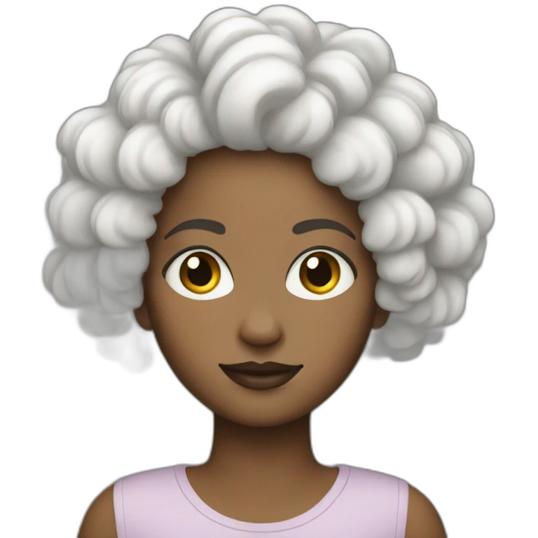 white Woman afro brids emoji
