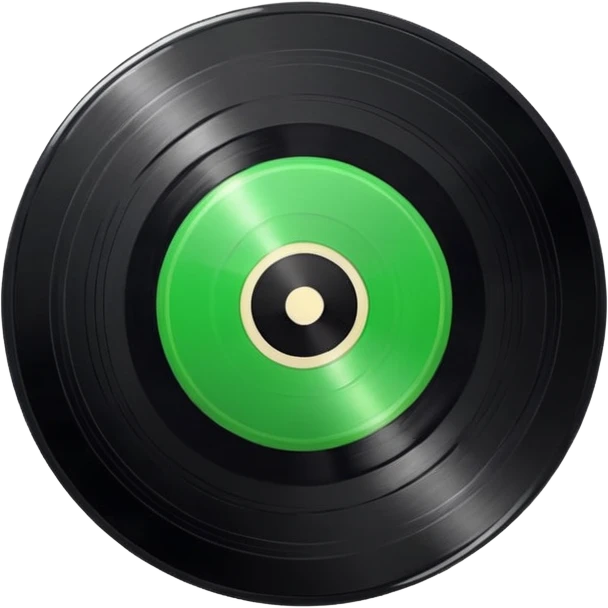 Vinyl record with green point inside emoji