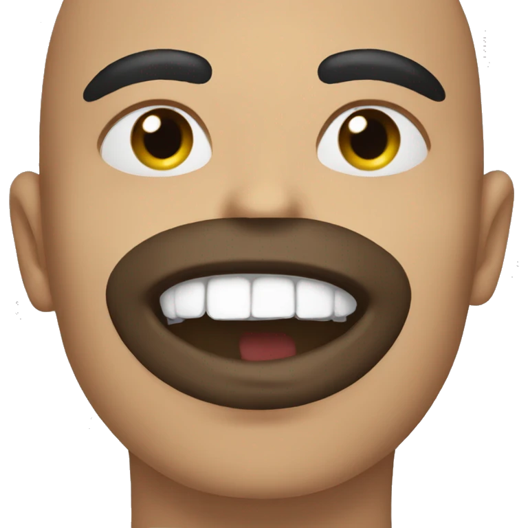 Top lip covering bottom lip with a “bruh” face  emoji