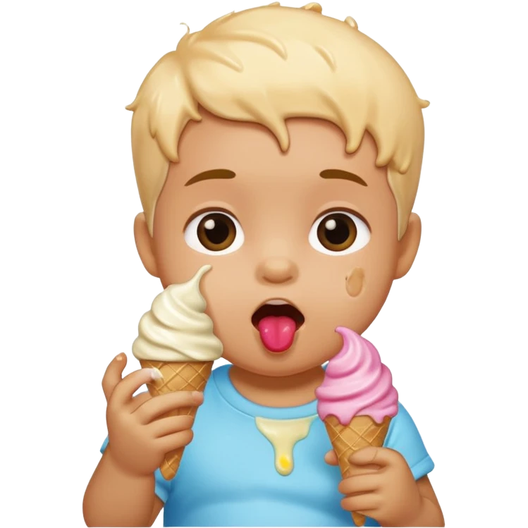 Baby eating ice cream emoji