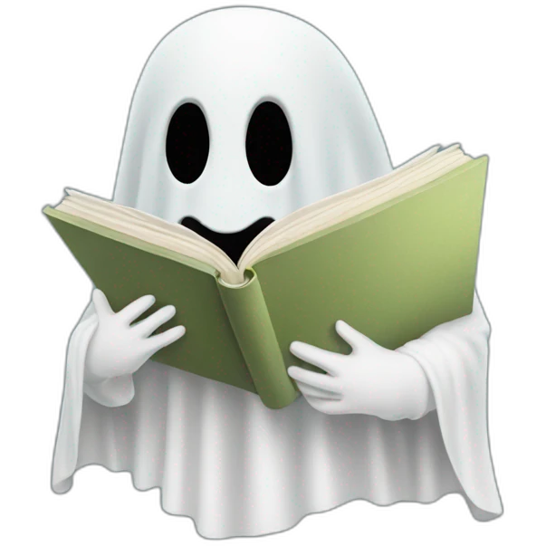 Ghost holding a book emoji