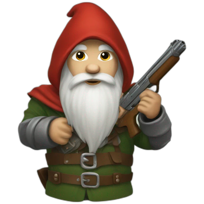 gnome hood with gun emoji