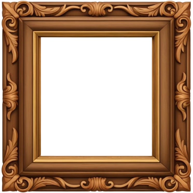 classic wooden picture frame emoji