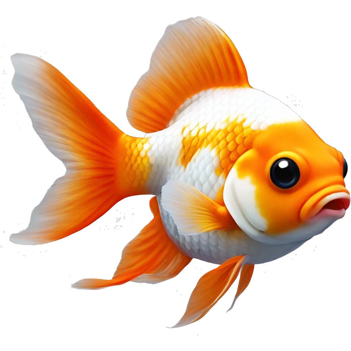 Oranda Goldfish orange white emoji