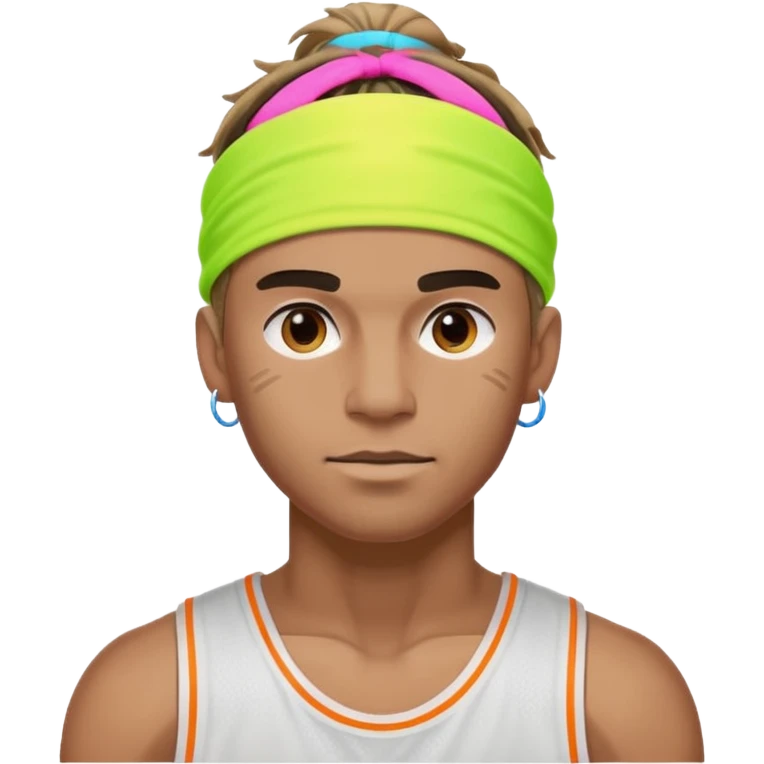 Basketball guy with neon headband emoji