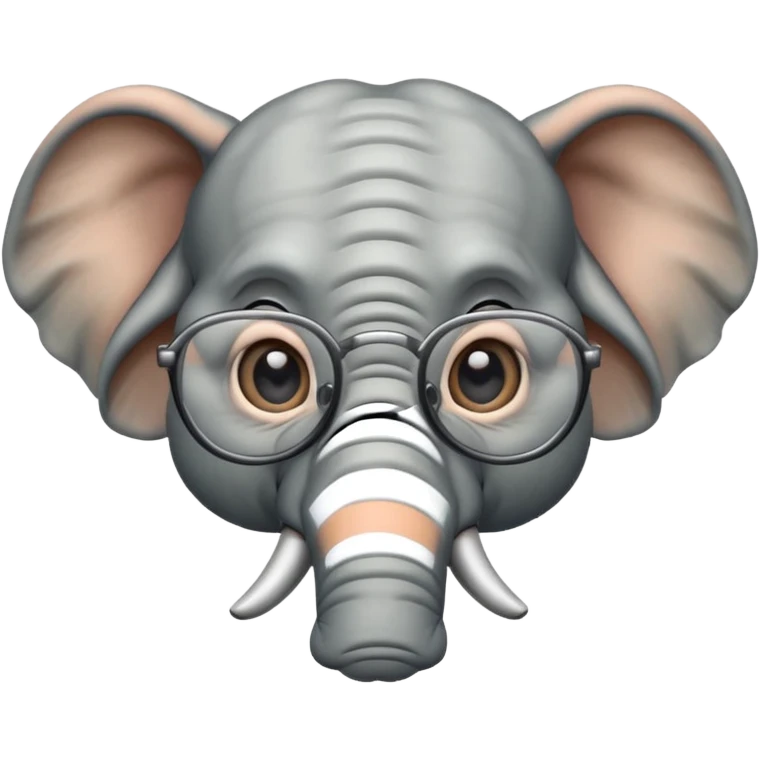 gözlüklü filler emoji