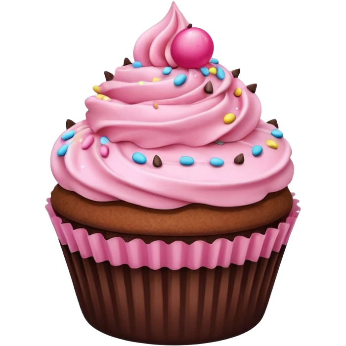 Cupcake with pink icing emoji