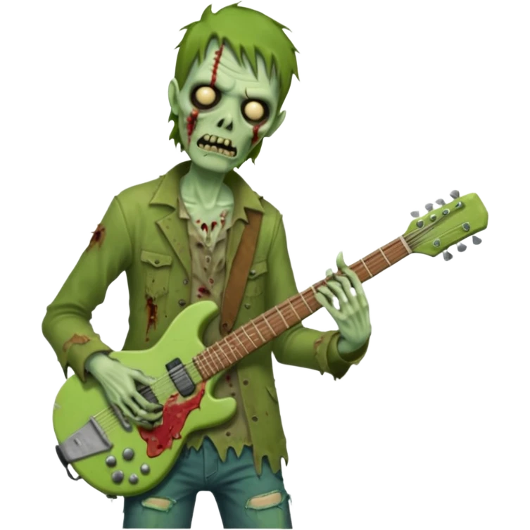 Zombie guitarist – ragged clothes emoji