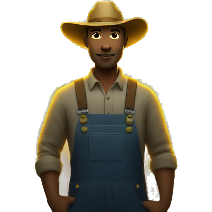 farmer with glowing neon elements emoji