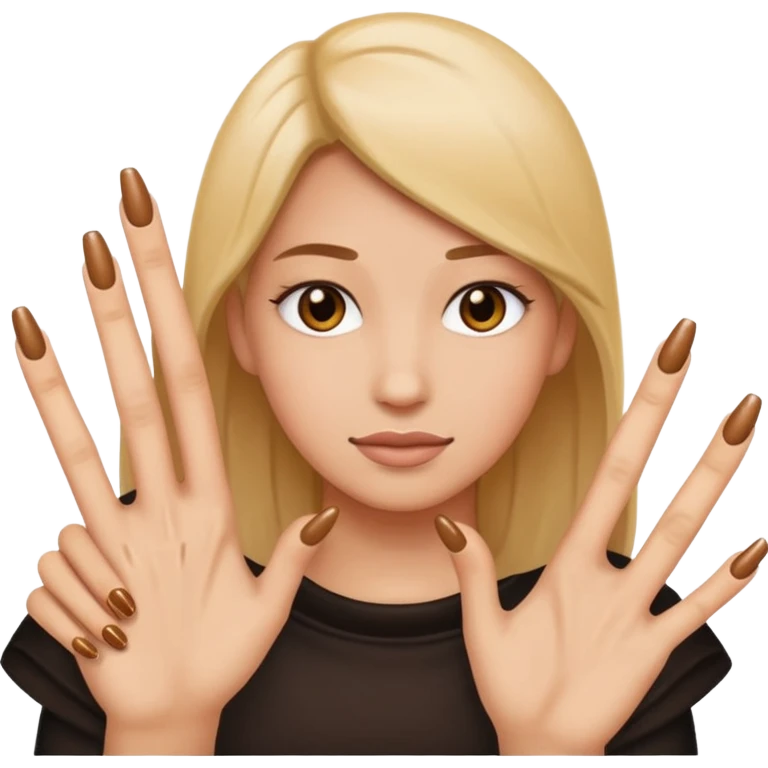 A simwly emoji with nails pookie symbol  emoji
