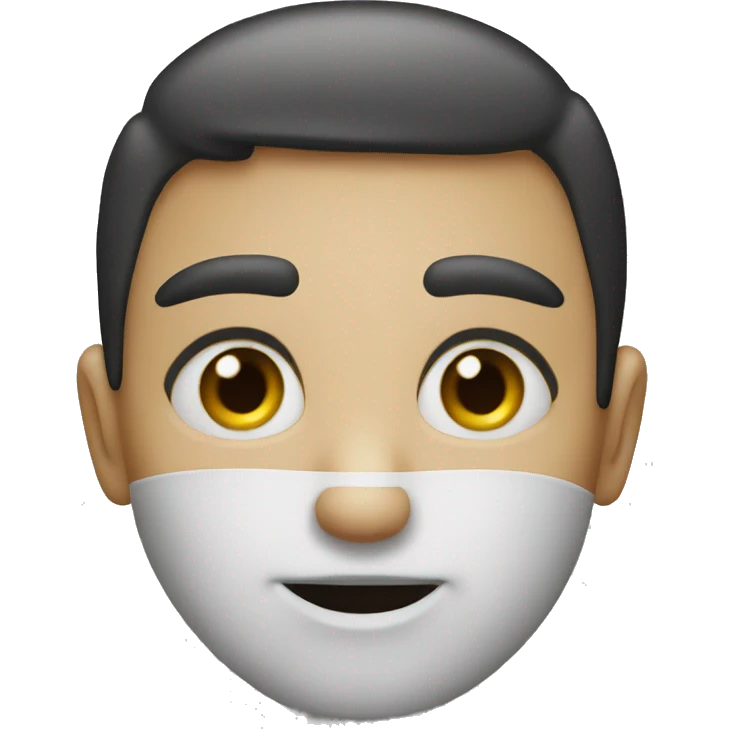 Boy with eyes and lips and nose emoji