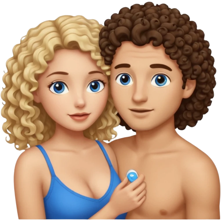 Big boobs curly brunette hair Latina having sex with a blonde blue eyed male emoji
