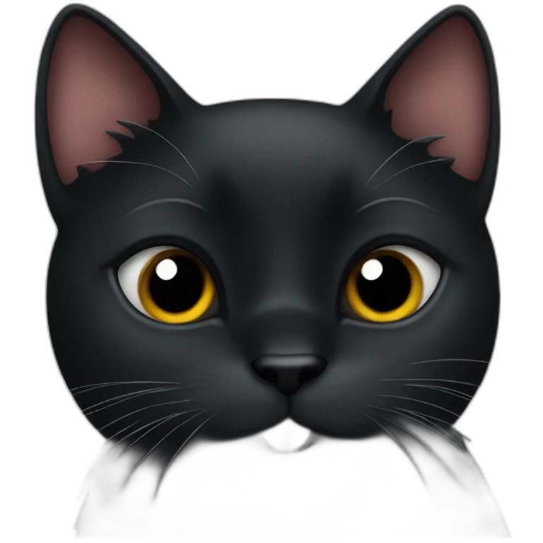 Black cat licking paw emoji