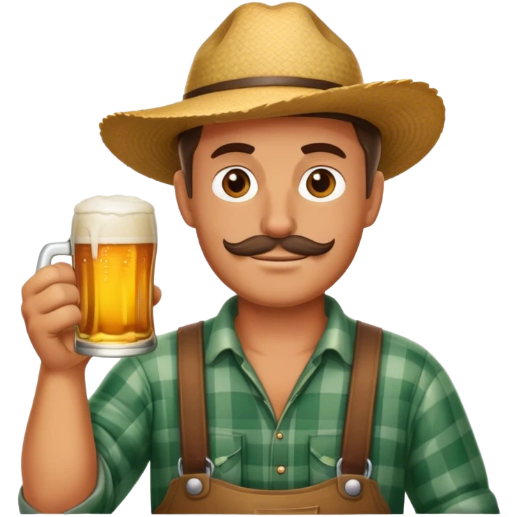 Farmer drinking beer emoji