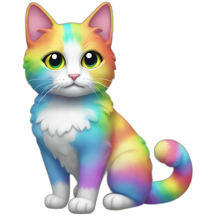 Rainbow Cat Full Body emoji