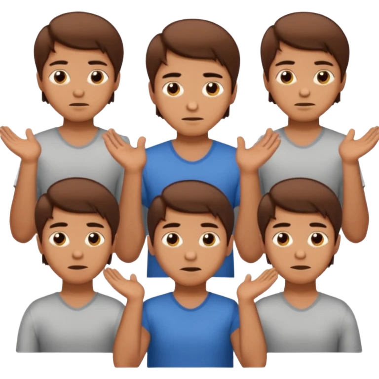 Guy shrugging his shoulder with 6 on one and 7 on the other emoji