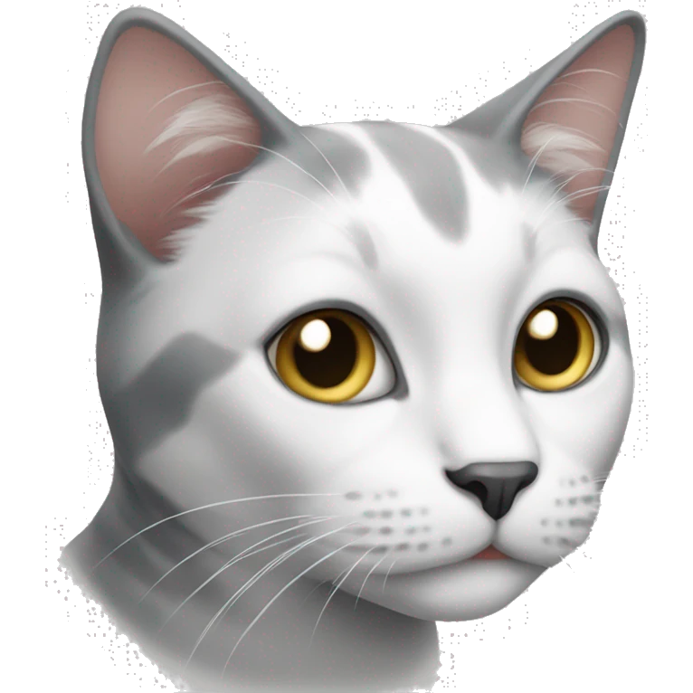 Grey and white cat emoji