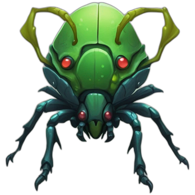 alien beetle monster scifi roguelike rpg style inspired by slay the spire digital art emoji