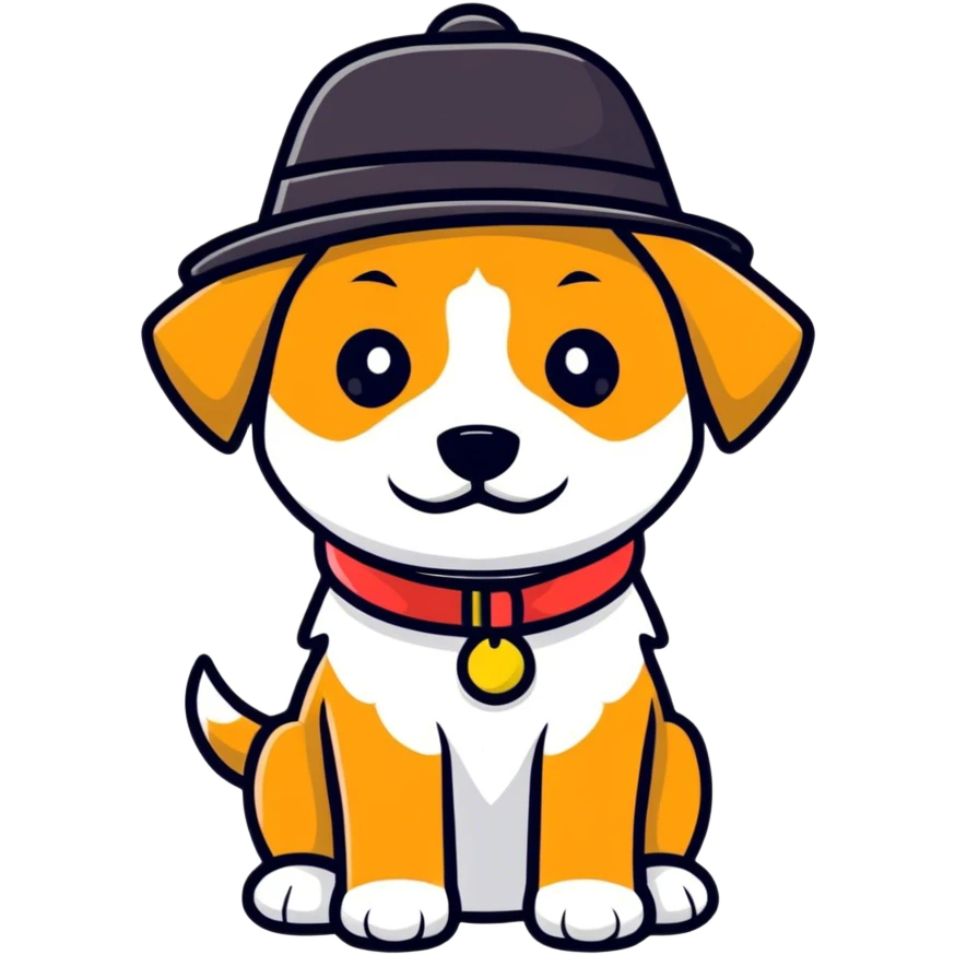 Dog wearing a hat emoji