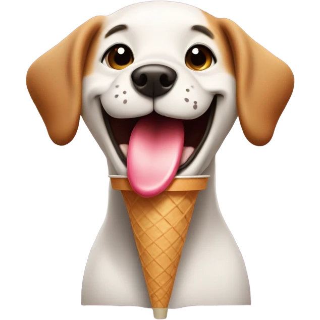 Dog eating ice cream emoji