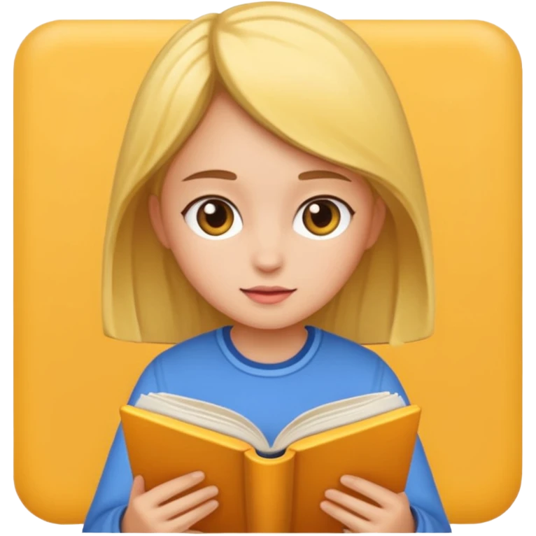 A girl reading book emoji