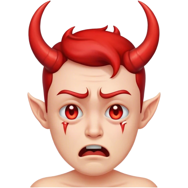 Crying with devil horns emoji