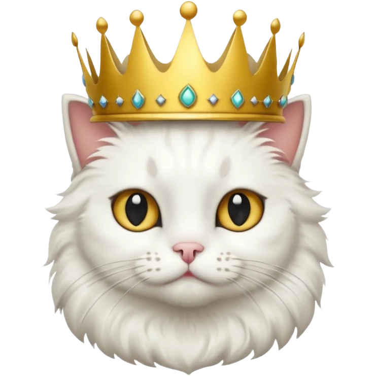 White cat with black spot over its eye that is a king emoji