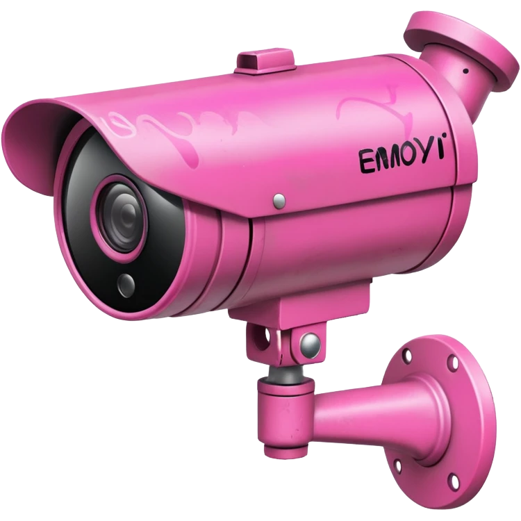 Security Camera pink with graffity emoji