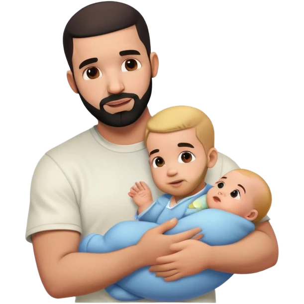 Drake holding a baby emoji