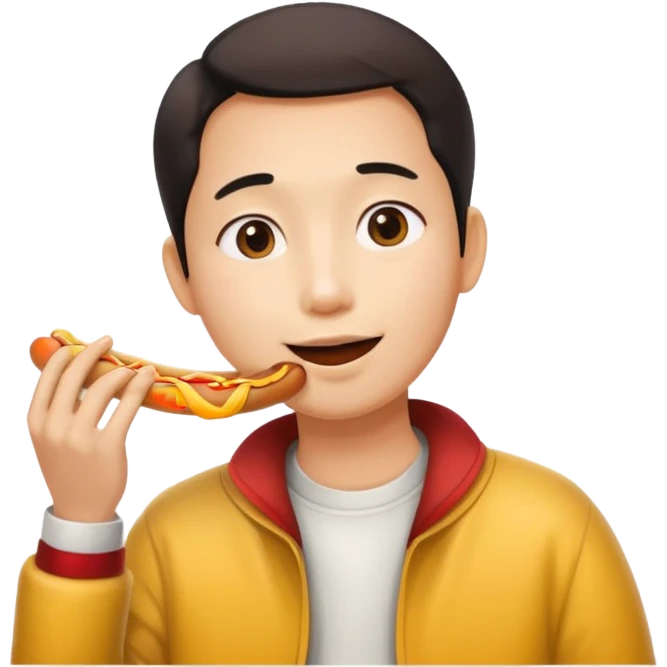Asian eating dog anima emoji
