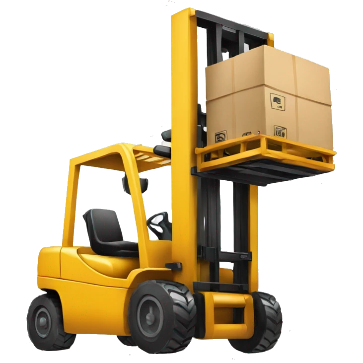 forklift lifiting an statics data emoji