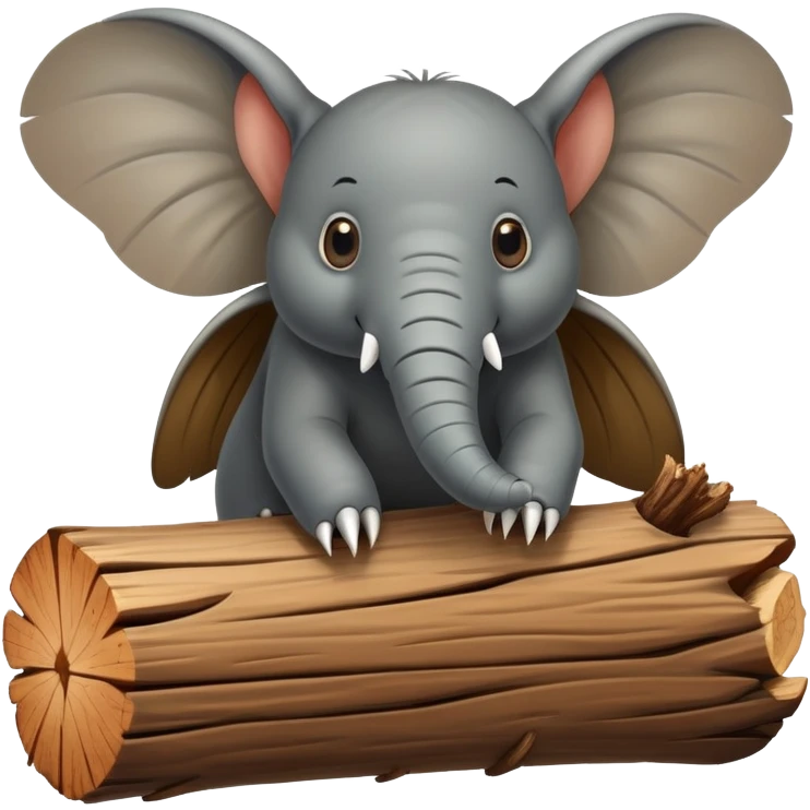 An elephant fly gnawing a log like a beaver emoji